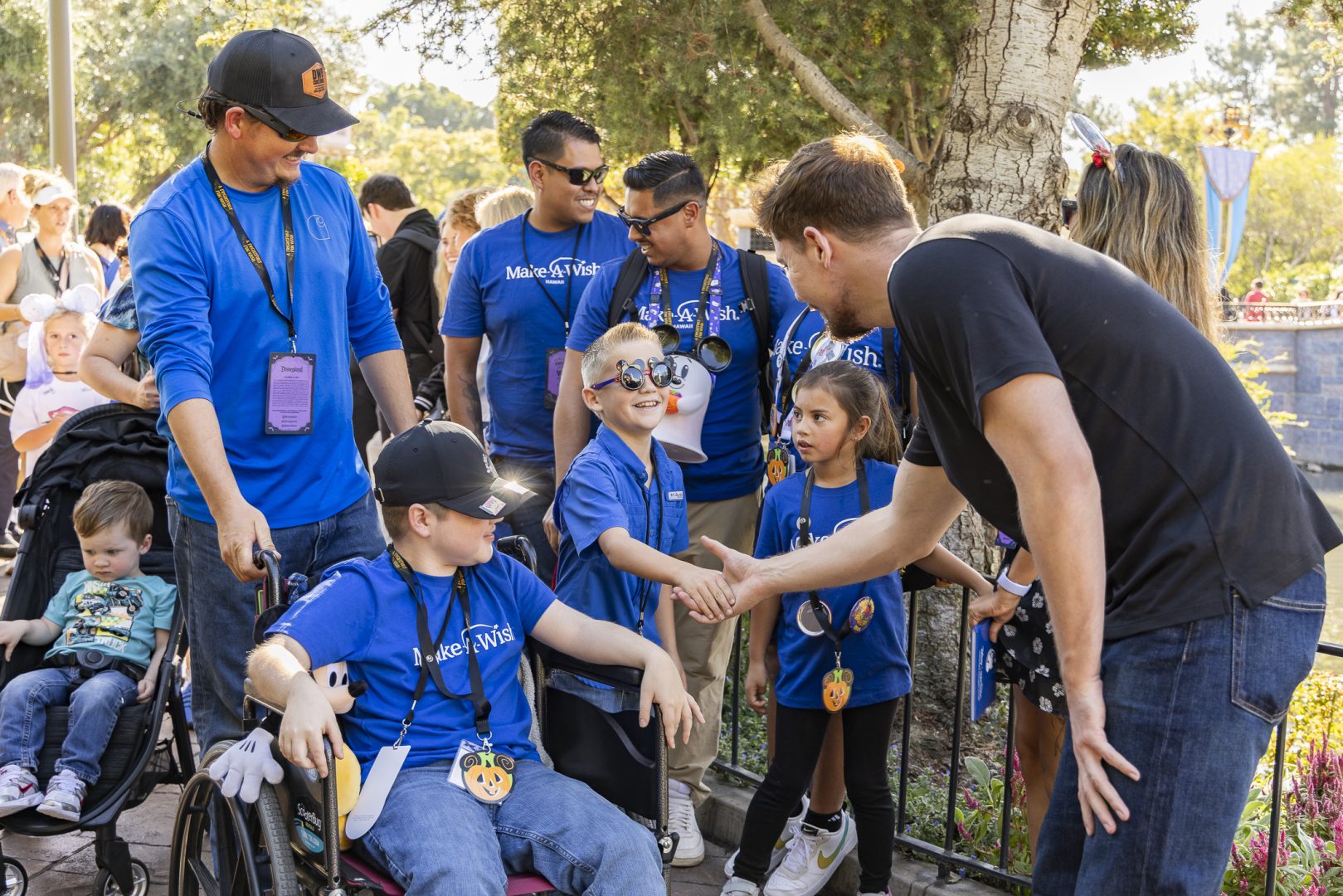 MrBeast greets Make-A-Wish kids at the ultimate Halloween experience at Disneyland Resort. 