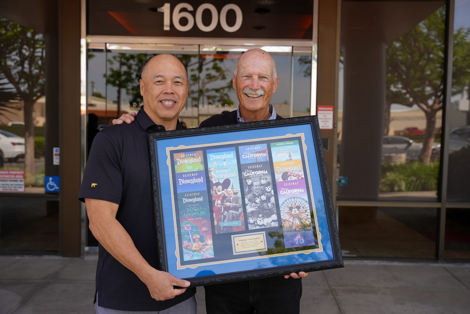 Tom (left) and Les (right) celebrate the company’s decades of work with Disneyland Resort.